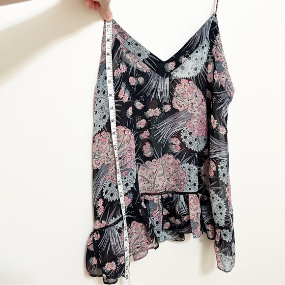 LoveShackFancy Silk Floral Spaghetti Strap Y2K Babydoll Top Size Small - Picture 4 of 10